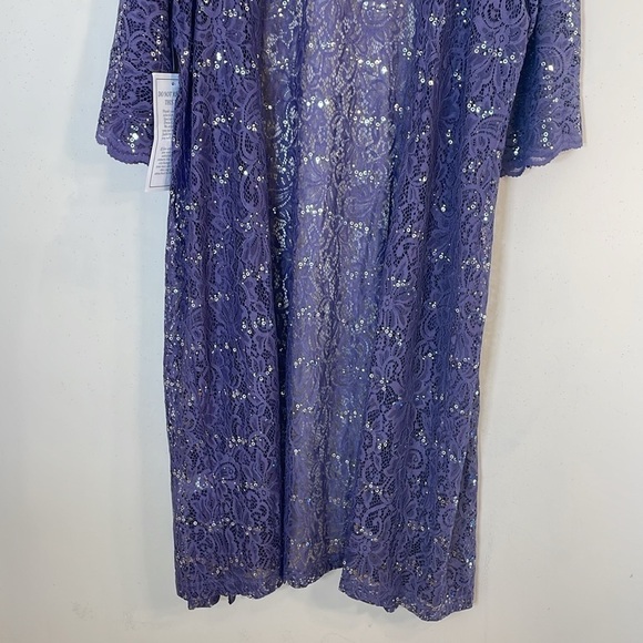 NWT. Roaman’s 34W Open Front Sparkle Sequin Long Lace Jacket. - Picture 13 of 13